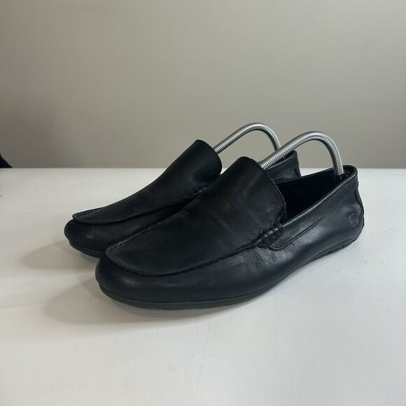 Born Allan Shoes Mens Size 9.5 M Black Leather Slip On Casual Comfort Loafers - Picture 1 of 8